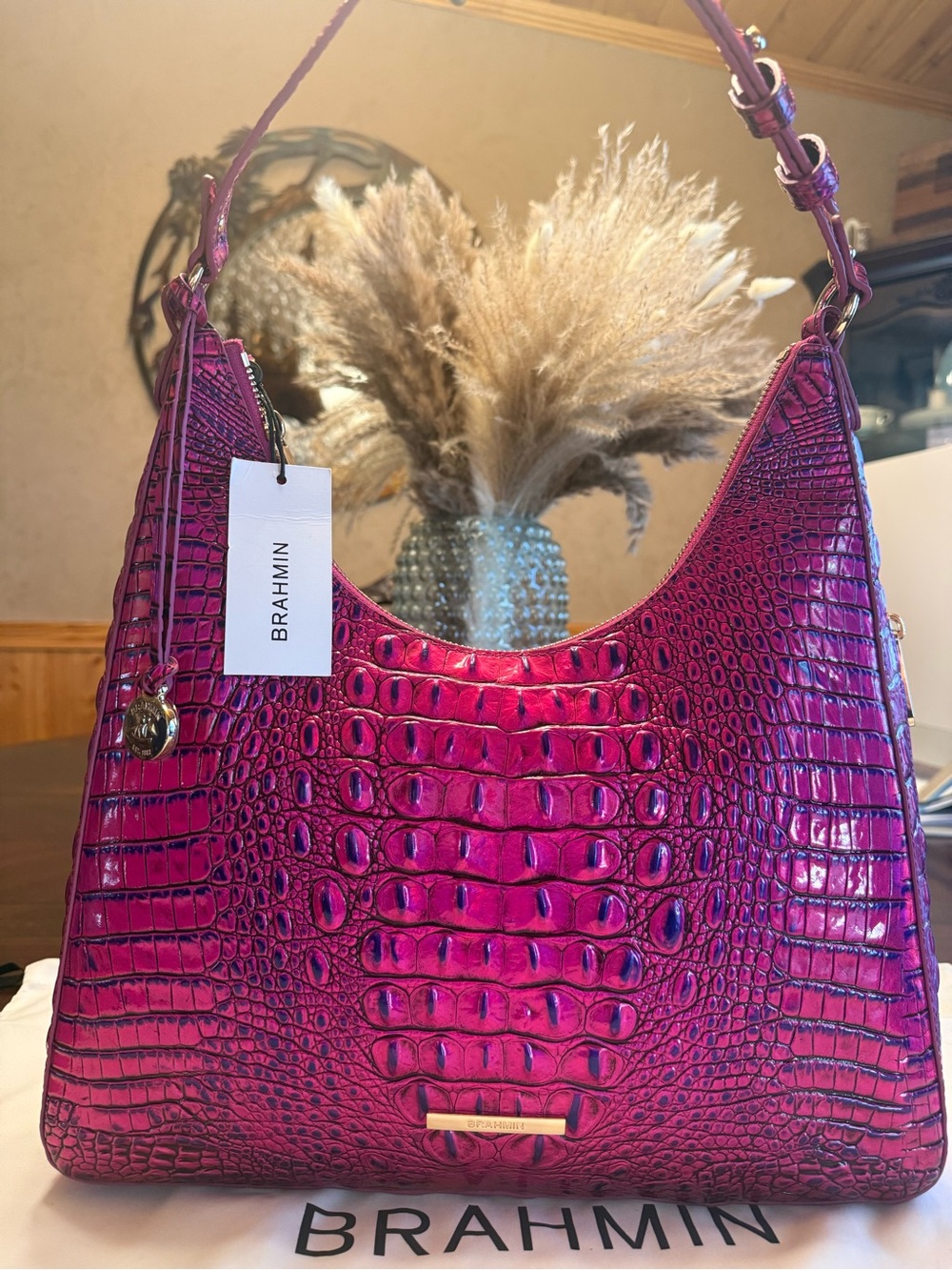Brahmin voltage violet Tabitha Shoulder Bag in Fuchsia nwt